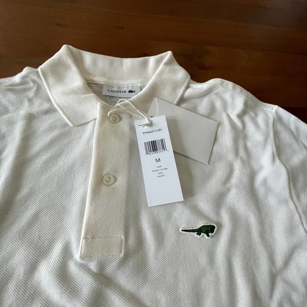 NEW Lacoste Save Our Species Limited Edition Iguana Medium White Polo Shirt - Picture 5 of 11